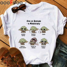 Load image into Gallery viewer, The Mandalorian Harajuku Funny Cartoon T Shirt Women Ullzang Baby Bebe Yoda T-shirt Grunge 90s Tshirt Hip Hop Top Tees Female