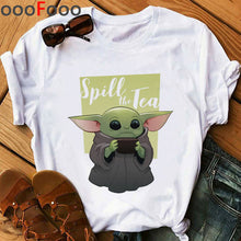 Load image into Gallery viewer, The Mandalorian Harajuku Funny Cartoon T Shirt Women Ullzang Baby Bebe Yoda T-shirt Grunge 90s Tshirt Hip Hop Top Tees Female