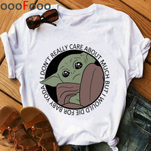 Load image into Gallery viewer, The Mandalorian Harajuku Funny Cartoon T Shirt Women Ullzang Baby Bebe Yoda T-shirt Grunge 90s Tshirt Hip Hop Top Tees Female