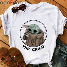 Load image into Gallery viewer, The Mandalorian Harajuku Funny Cartoon T Shirt Women Ullzang Baby Bebe Yoda T-shirt Grunge 90s Tshirt Hip Hop Top Tees Female