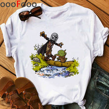 Load image into Gallery viewer, The Mandalorian Harajuku Funny Cartoon T Shirt Women Ullzang Baby Bebe Yoda T-shirt Grunge 90s Tshirt Hip Hop Top Tees Female