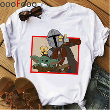 Load image into Gallery viewer, The Mandalorian Harajuku Funny Cartoon T Shirt Women Ullzang Baby Bebe Yoda T-shirt Grunge 90s Tshirt Hip Hop Top Tees Female