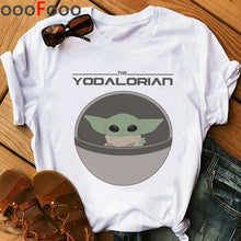 Load image into Gallery viewer, The Mandalorian Harajuku Funny Cartoon T Shirt Women Ullzang Baby Bebe Yoda T-shirt Grunge 90s Tshirt Hip Hop Top Tees Female