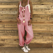 Load image into Gallery viewer, Fashion Women Girls Loose Solid Jumpsuit Strap Dungaree Harem Trousers Ladies Overall Pants Casual Playsuits Plus Size S-XL