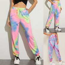 Load image into Gallery viewer, Puimentiua Tie Dye Printed Sweatpants Women Casual Loose Long Trousers Elastic High Waist Pants Capris Joggers Streetwear