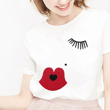 Load image into Gallery viewer, camiseta tee shirts female T-shirt koszulki damskie Harajuku Tshirt Lip Lipstick Tops Tee Women's Summer T Shirt Shirt Feminina