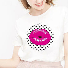 Load image into Gallery viewer, camiseta tee shirts female T-shirt koszulki damskie Harajuku Tshirt Lip Lipstick Tops Tee Women's Summer T Shirt Shirt Feminina