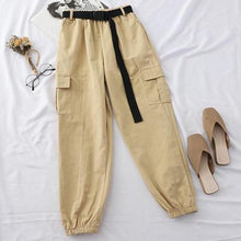 Load image into Gallery viewer, Cargo Pants Women Joggers Harajuku Pants For Women Streetwear Casual Trousers With Belt High Waist Korean 2020 Fashion New
