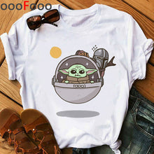 Load image into Gallery viewer, The Mandalorian Harajuku Funny Cartoon T Shirt Women Ullzang Baby Bebe Yoda T-shirt Grunge 90s Tshirt Hip Hop Top Tees Female
