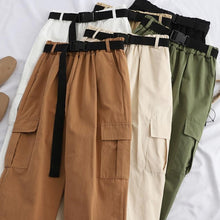 Load image into Gallery viewer, Cargo Pants Women Joggers Harajuku Pants For Women Streetwear Casual Trousers With Belt High Waist Korean 2020 Fashion New

