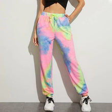 Load image into Gallery viewer, Puimentiua Tie Dye Printed Sweatpants Women Casual Loose Long Trousers Elastic High Waist Pants Capris Joggers Streetwear
