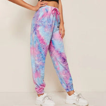 Load image into Gallery viewer, Puimentiua Tie Dye Printed Sweatpants Women Casual Loose Long Trousers Elastic High Waist Pants Capris Joggers Streetwear
