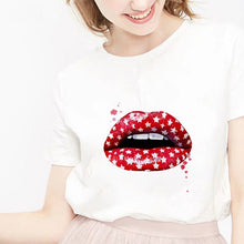 Load image into Gallery viewer, camiseta tee shirts female T-shirt koszulki damskie Harajuku Tshirt Lip Lipstick Tops Tee Women's Summer T Shirt Shirt Feminina
